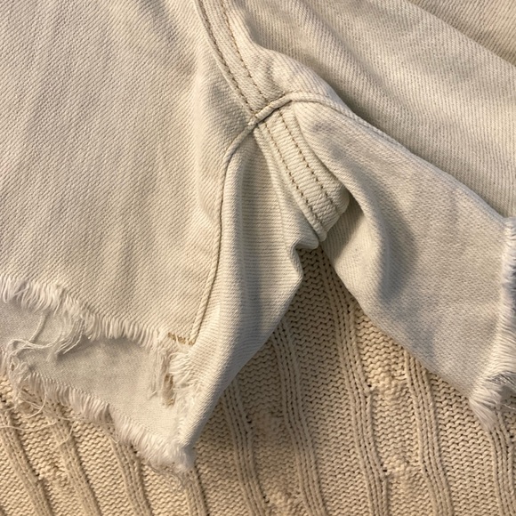 Risen Los Angeles Curvy Cutoff Denim Shorts ~ Large ~ Blue and White - Picture 6 of 11